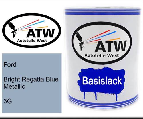 Ford, Bright Regatta Blue Metallic, 3G: 1L Lackdose, von ATW Autoteile West.